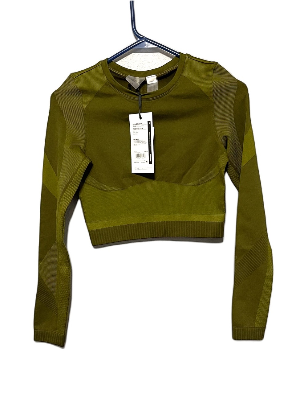 Calia Carrie Underwood Powermove Seamless Crop Athletic Top Green NWT Womens XS